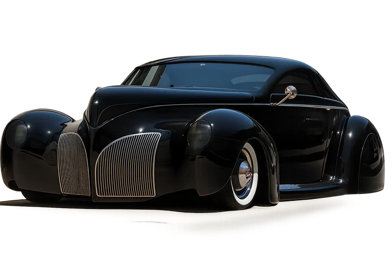 A chopped and lowered Lincoln Zephyr coupe